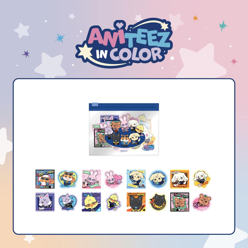 (PREORDER)  ATEEZ - ANITEEZ IN COLOR POP UP OFFICIAL MD FLAKE STICKER SET (REMOVABLE)