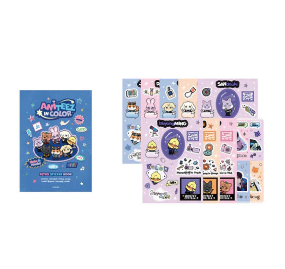 (PREORDER)  ATEEZ - ANITEEZ IN COLOR POP UP OFFICIAL MD RETRO STICKER BOOK
