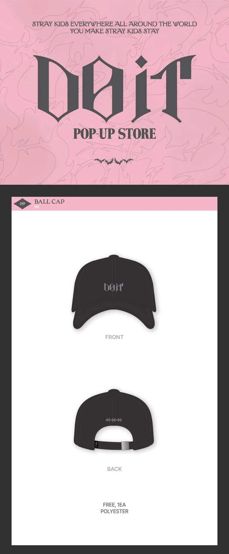 (PREORDER) STRAY KIDS - DO IT POP UP STORE OFFICIAL MD BALL CAP