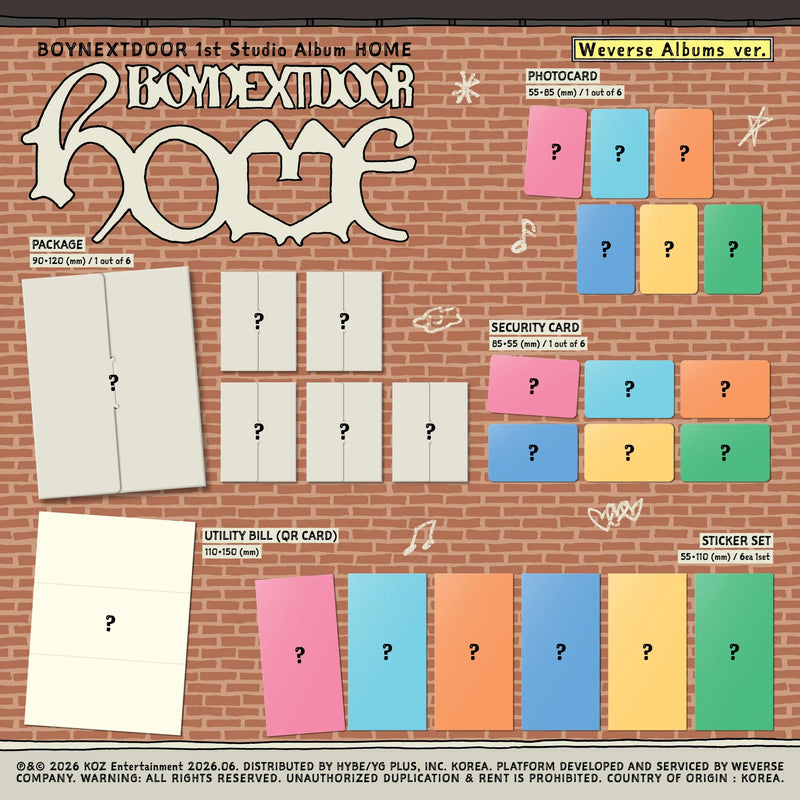 BOYNEXTDOOR - 1ST ALBUM - HOME (WEVERSE ALBUM VER.)