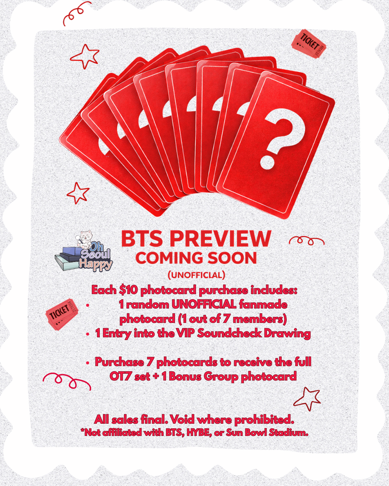 Unofficial BTS Fanmade Photocard | VIP Soundcheck Experience Sweepstakes
