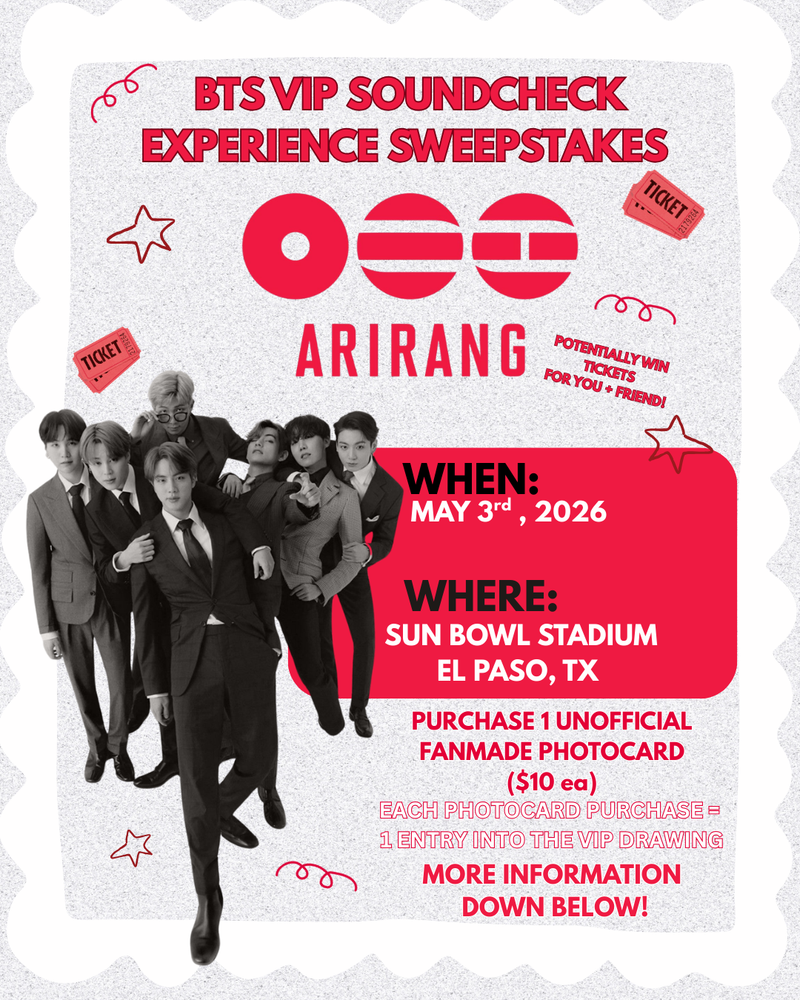 Unofficial BTS Fanmade Photocard | VIP Soundcheck Experience Sweepstakes
