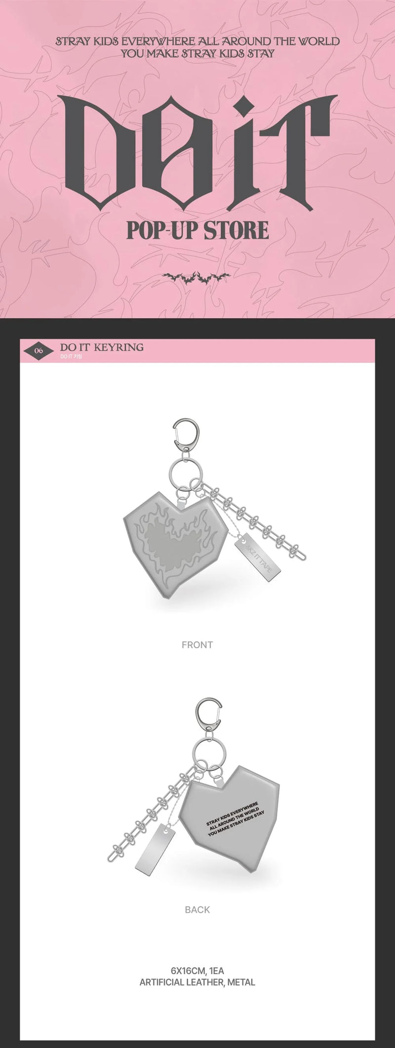 (PREORDER) STRAY KIDS - DO IT POP UP STORE OFFICIAL MD DO IT KEYRING