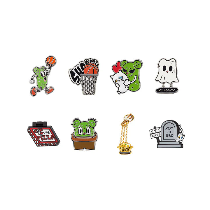ENHYPEN - ARTIST MADE COLLECTION BY ENHYPEN OFFICIAL MD EVAN'S CACTUS AND CAT BADGE COLLECTION BY HEESEUNG
