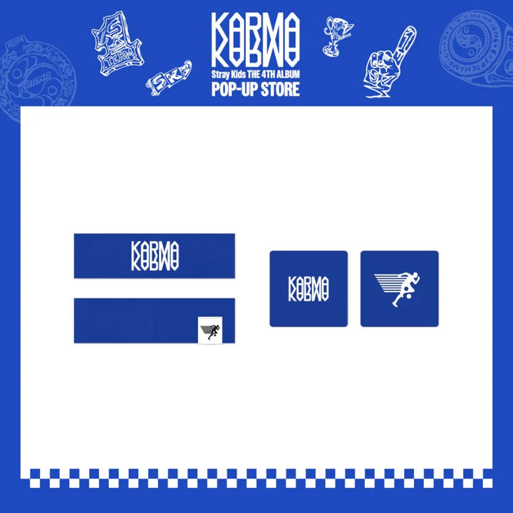 (PREORDER) STRAY KIDS - KARMA POP UP STORE - OFFICIAL MD - HEAD BAND & SWEAT BAND SET