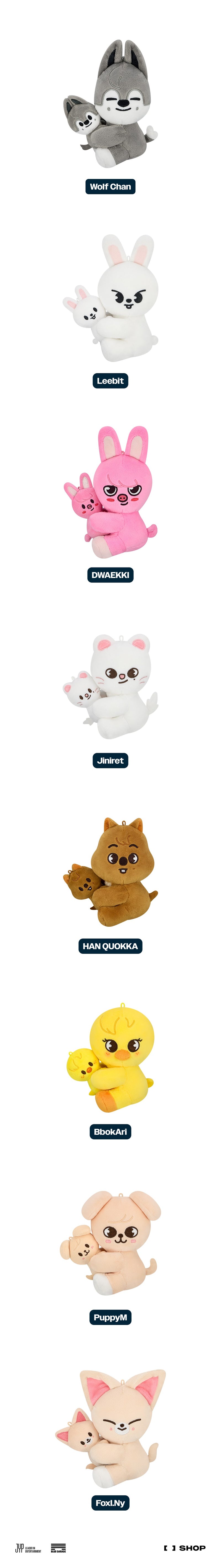 (PREORDER) STRAY KIDS - dominATE : celebrATE WORLD TOUR OFFICIAL MERCH - SKZOO MAGNET PLUSH SET