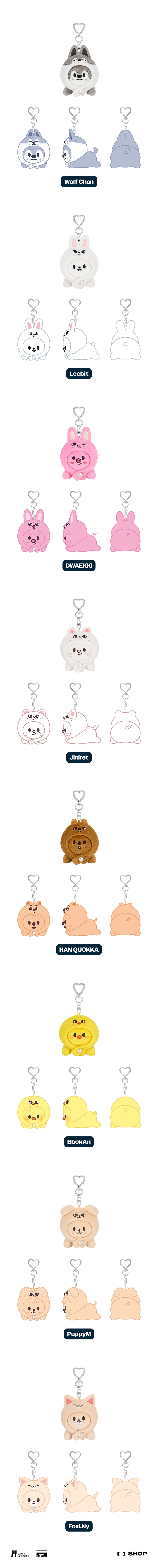 (PREORDER) STRAY KIDS - dominATE : celebrATE WORLD TOUR OFFICIAL MERCH - SKZOO KEYRING LYING VER.