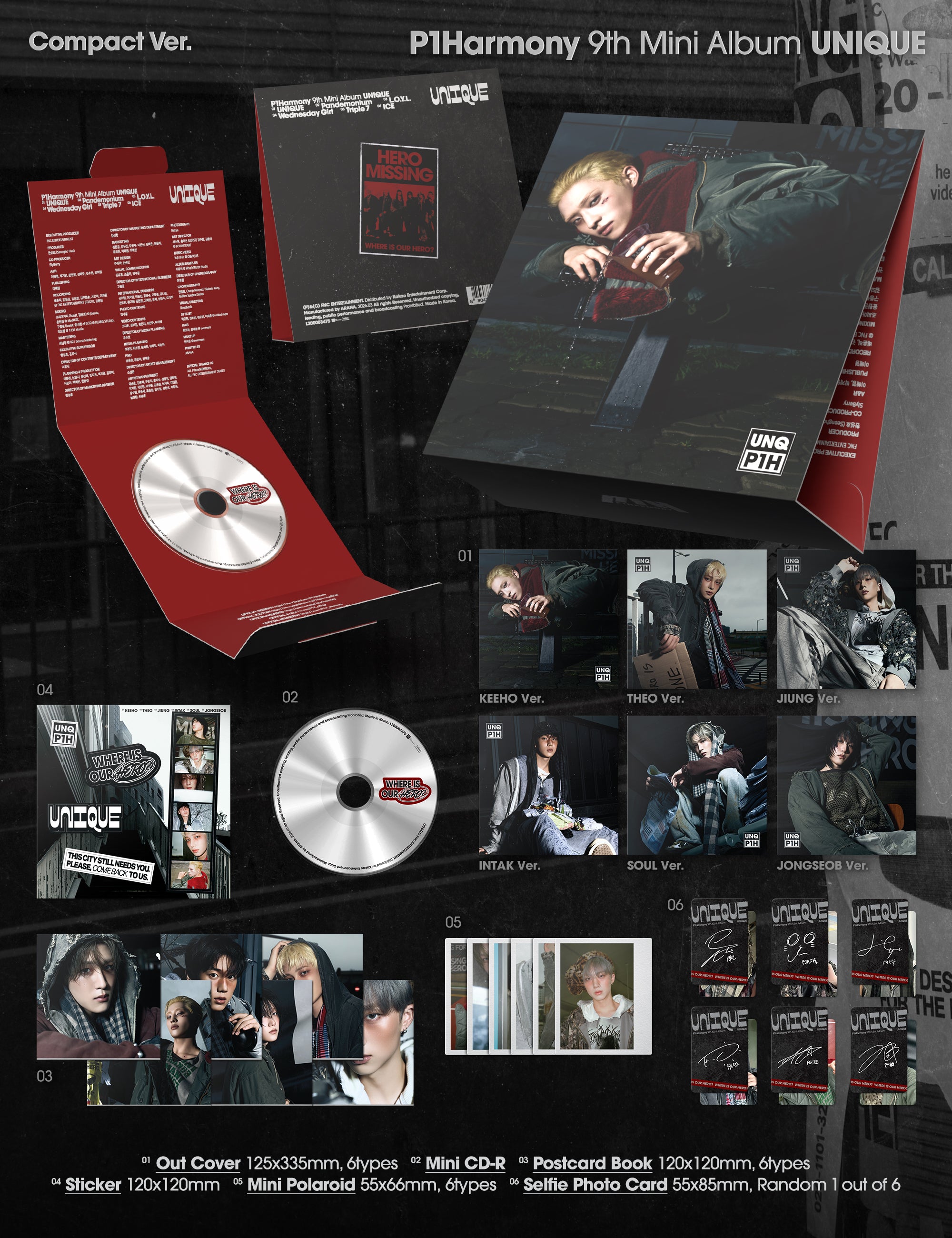 PREORDER) P1HARMONY - 9TH MINI ALBUM - UNIQUE (COMPACT VER.) — Oh