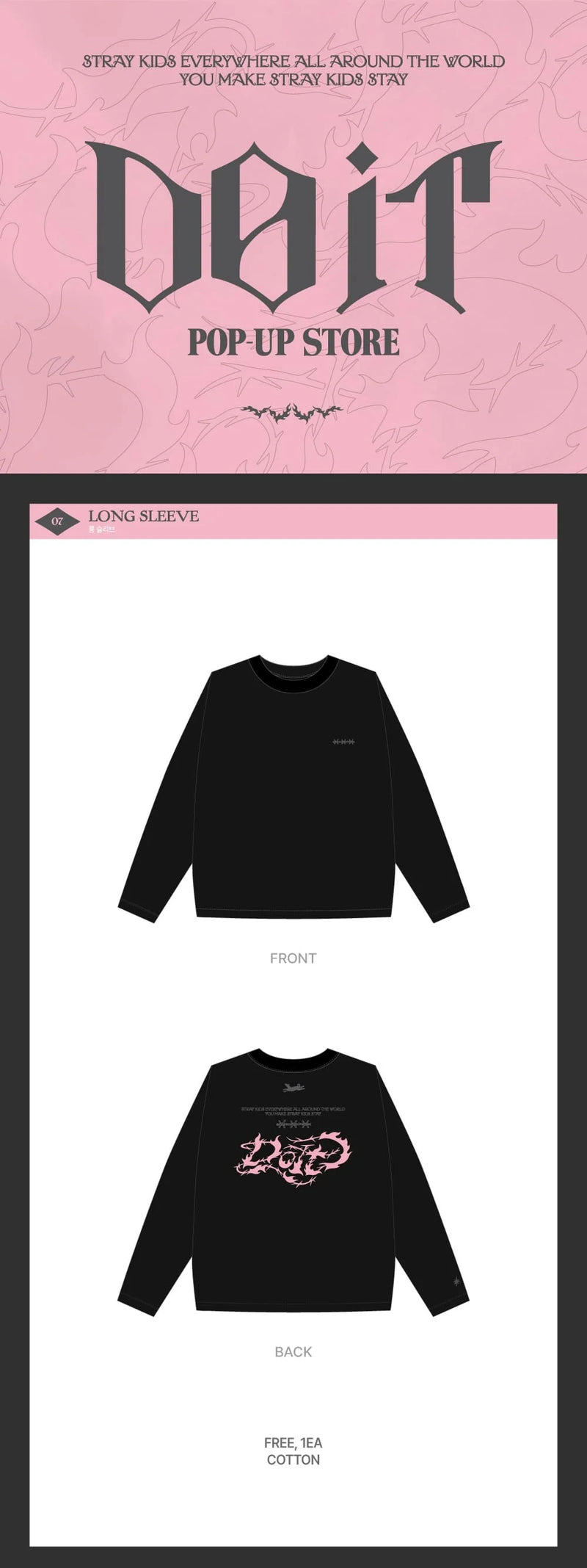 (PREORDER) STRAY KIDS - DO IT POP UP STORE OFFICIAL MD LONG SLEEVE