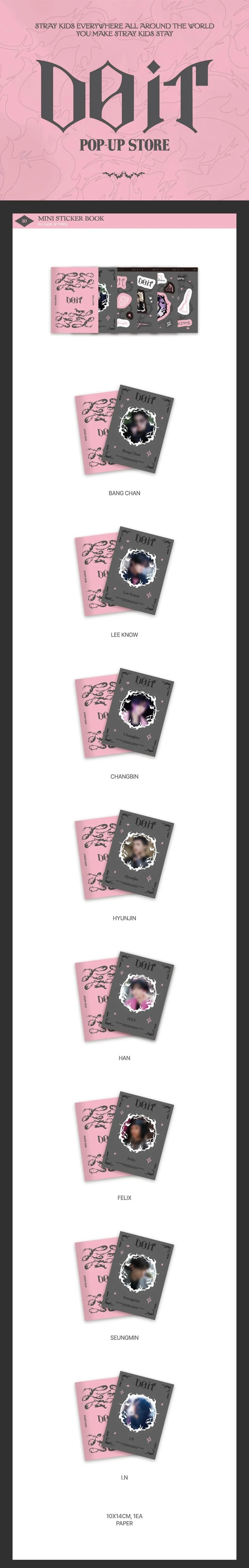 (PREORDER) STRAY KIDS - DO IT POP UP STORE OFFICIAL MD MINI STICKER BOOK