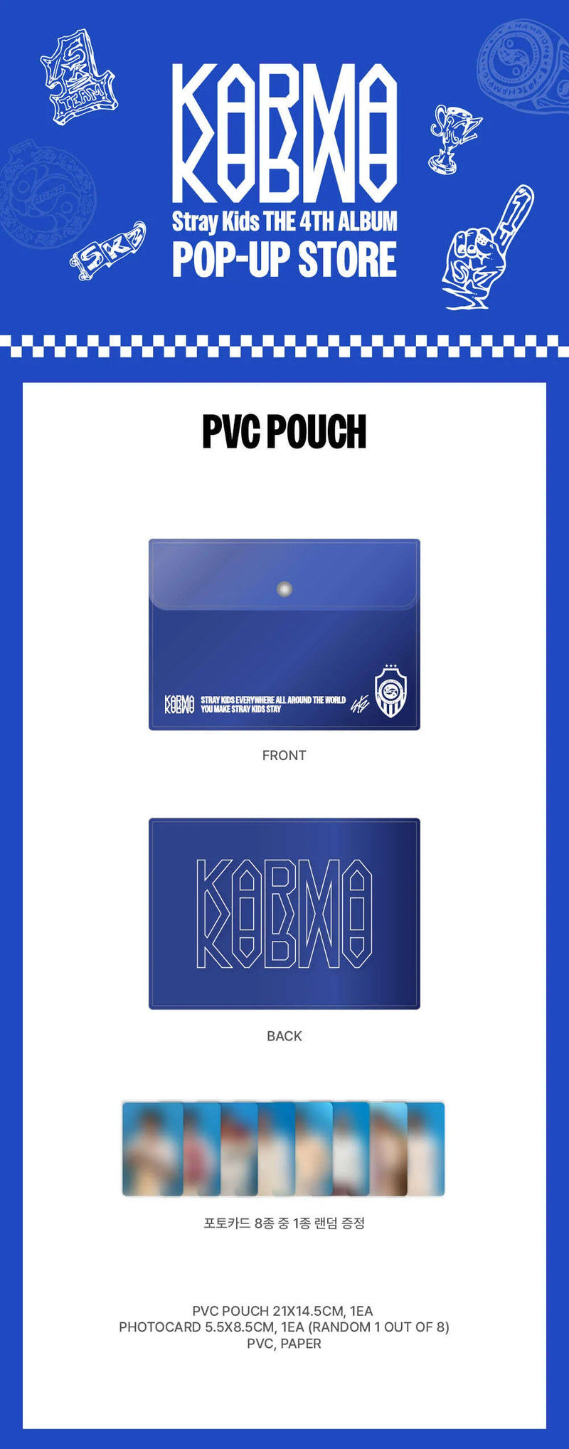 (PREORDER) STRAY KIDS - KARMA POP UP STORE - OFFICIAL MD - PVC POUCH