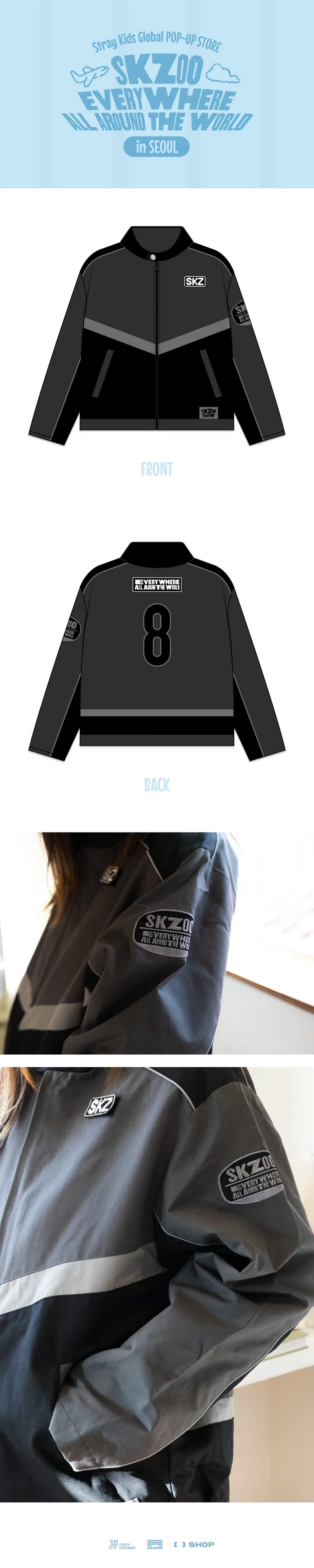 (RELEASE DATE: SEPT-OCT) STRAY KIDS - SKZOO EVERYWHERE ALL AROUND IN SEOUL OFFICIAL MD RACING JACKET SEOUL VER