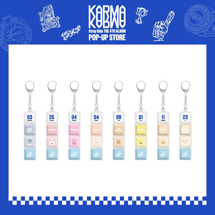 STRAY KIDS - KARMA POPUP STORE - OFFICIAL MD - SKZOO KEYCAP KEYRING