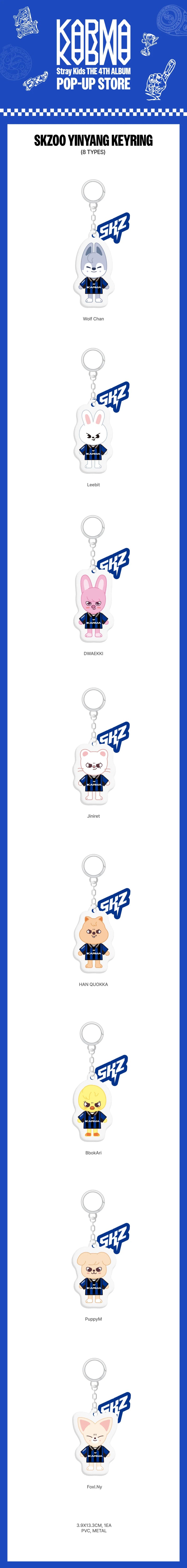 (PREORDER) STRAY KIDS - KARMA POPUP STORE - OFFICIAL MD - SKZOO YINYANG KEYRING