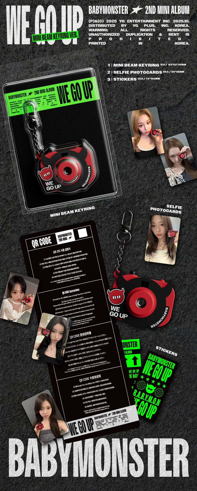 BABYMONSTER - 2ND MINI ALBUM - WE GO UP (MINI BEAM KEYRING VER.)