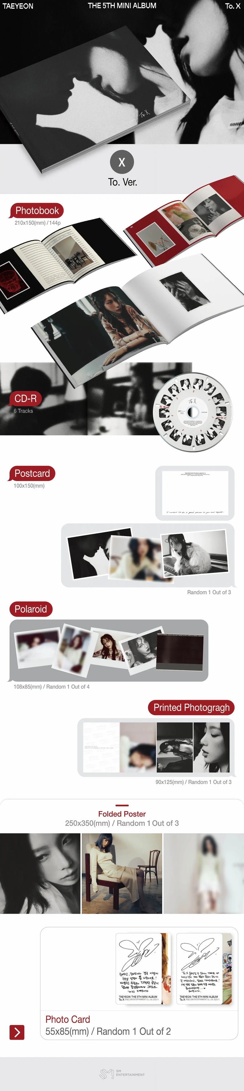 TAEYEON - 5TH MINI ALBUM - TO. X (TO VER.)