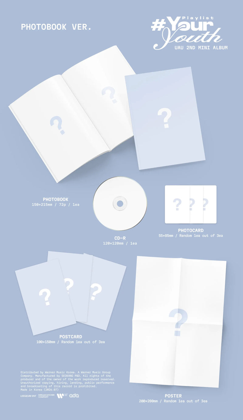 (PREORDER EARLY-MID JULY) UAU - 2ND MINI ALBUM - PLAYLIST #YOUR YOUTH (PHOTOBOOK VER.)