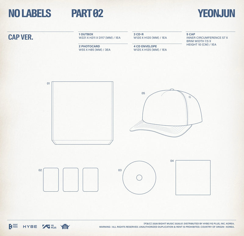 (PREORDER LATE JULY) YEONJUN (TXT) - NO LABELS: PART 02 (CAP VER.)