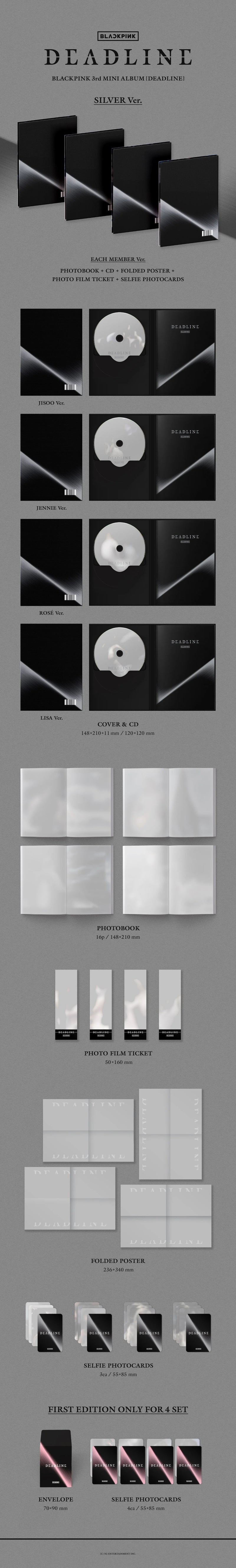 (PREORDER) BLACKPINK - 3RD MINI ALBUM - DEADLINE (SILVER VER.)