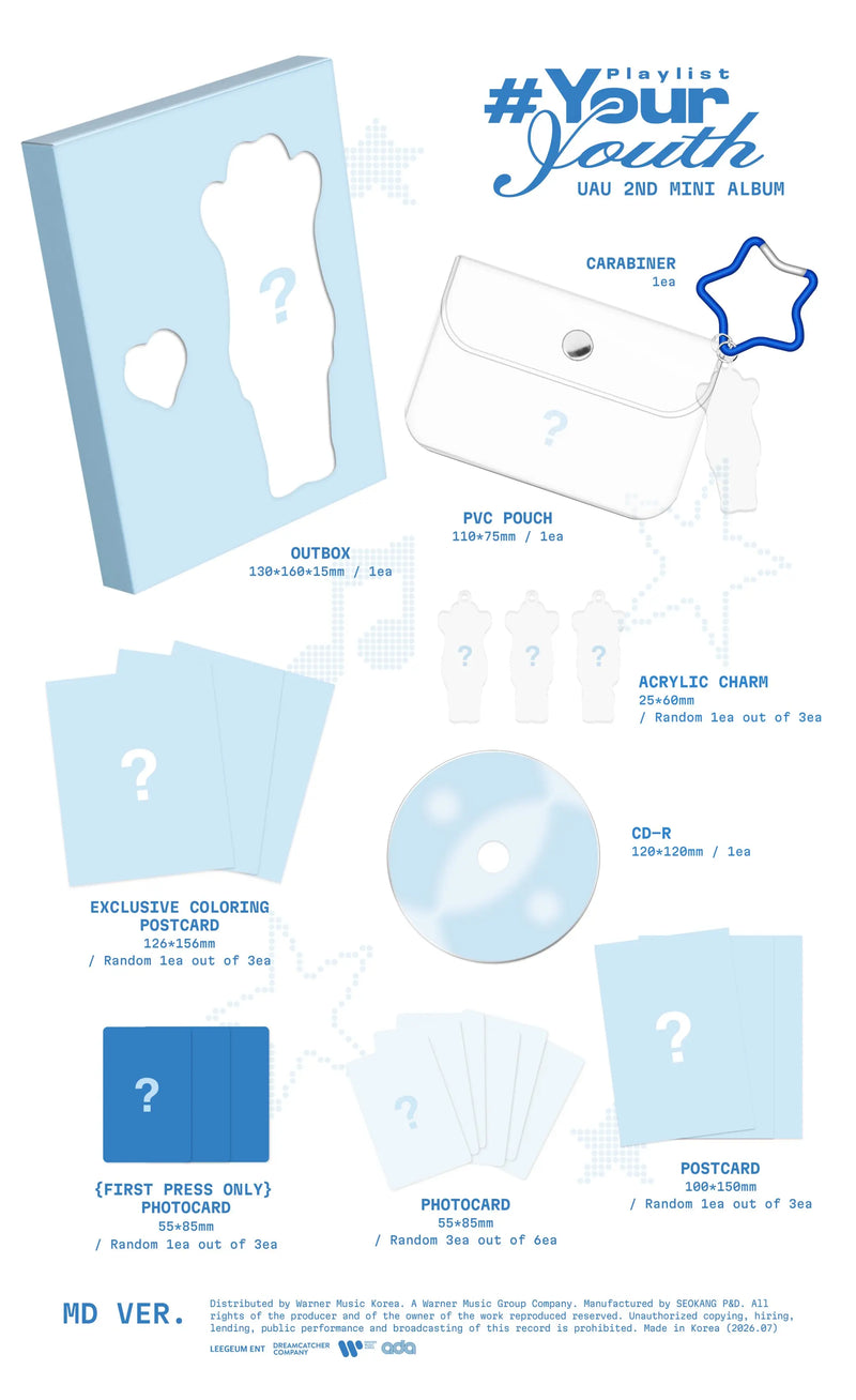 (PREORDER EARLY-MID JULY) UAU - 2ND MINI ALBUM - PLAYLIST #YOUR YOUTH (MD VER.)