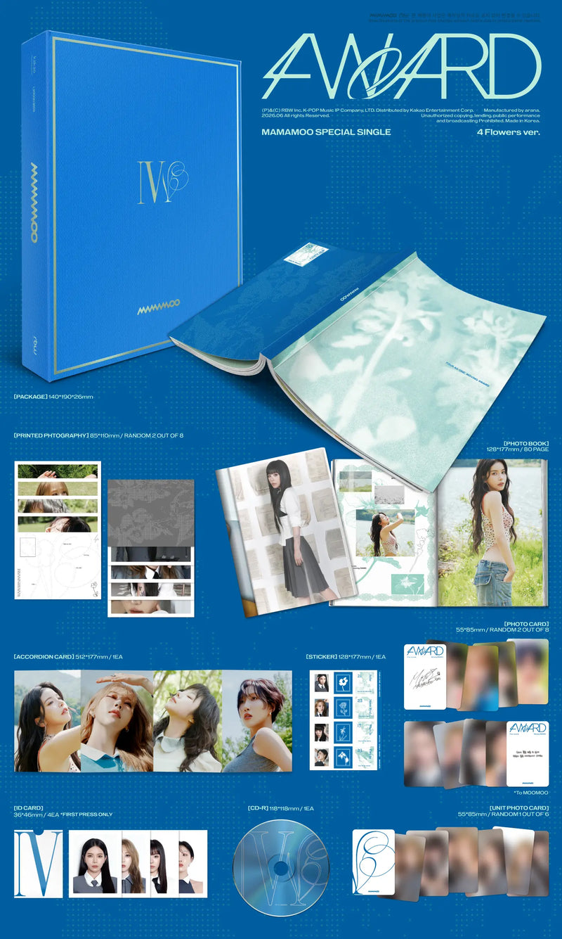 (PREORDER LATE JUNE-EARLY JULY) MAMAMOO - SPECIAL SINGLE - 4WARD (4 FLOWERS VER.)