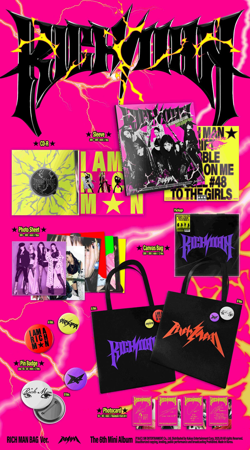 AESPA - 6TH MINI ALBUM - RICH MAN (RICH MAN BAG VER)