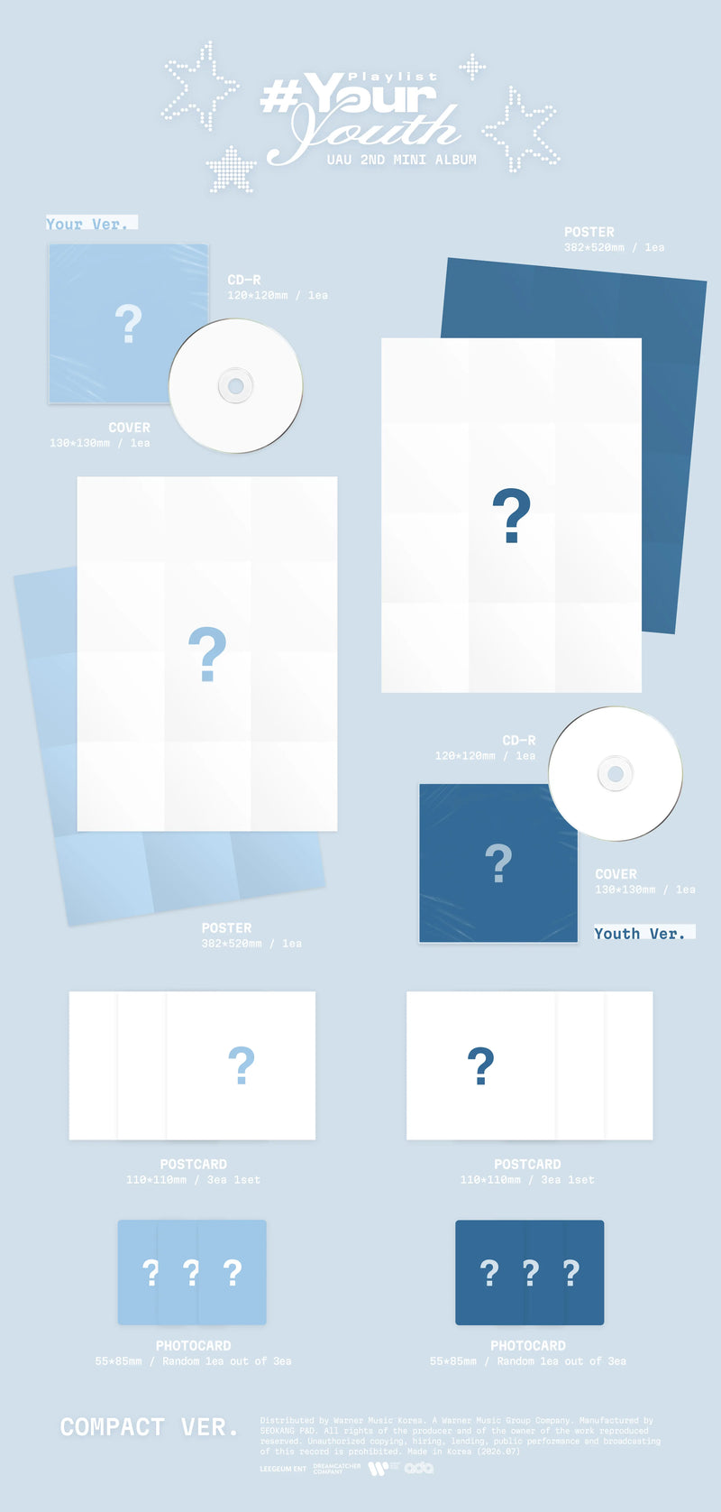 (PREORDER EARLY-MID JULY) UAU - 2ND MINI ALBUM - PLAYLIST #YOUR YOUTH (COMPACT VER.)