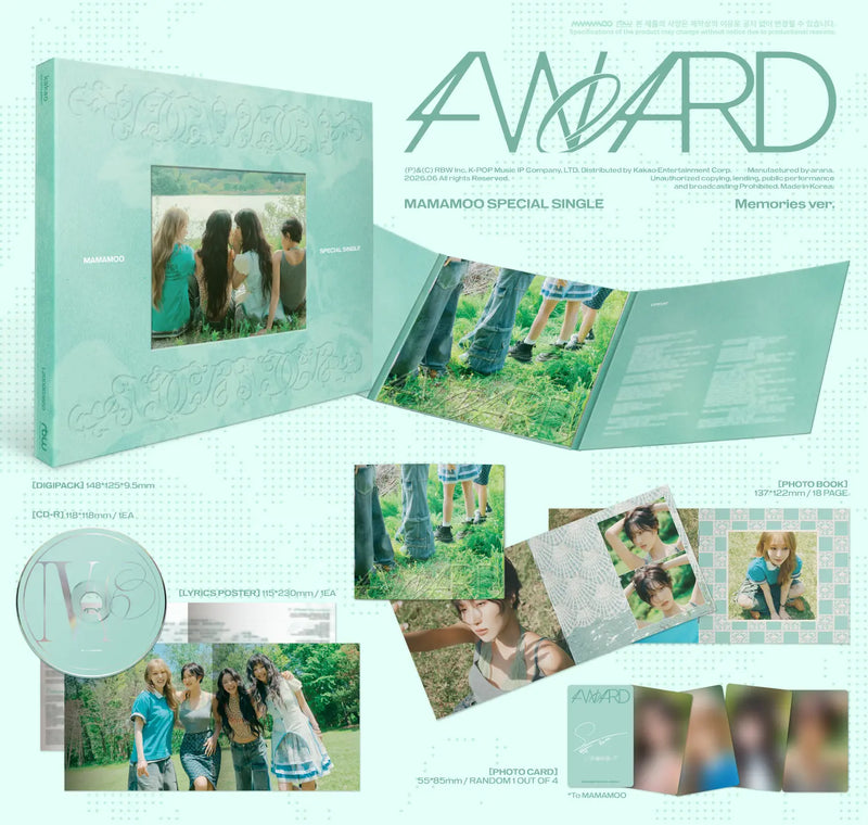 (PREORDER LATE JUNE-EARLY JULY) MAMAMOO - SPECIAL SINGLE - 4WARD