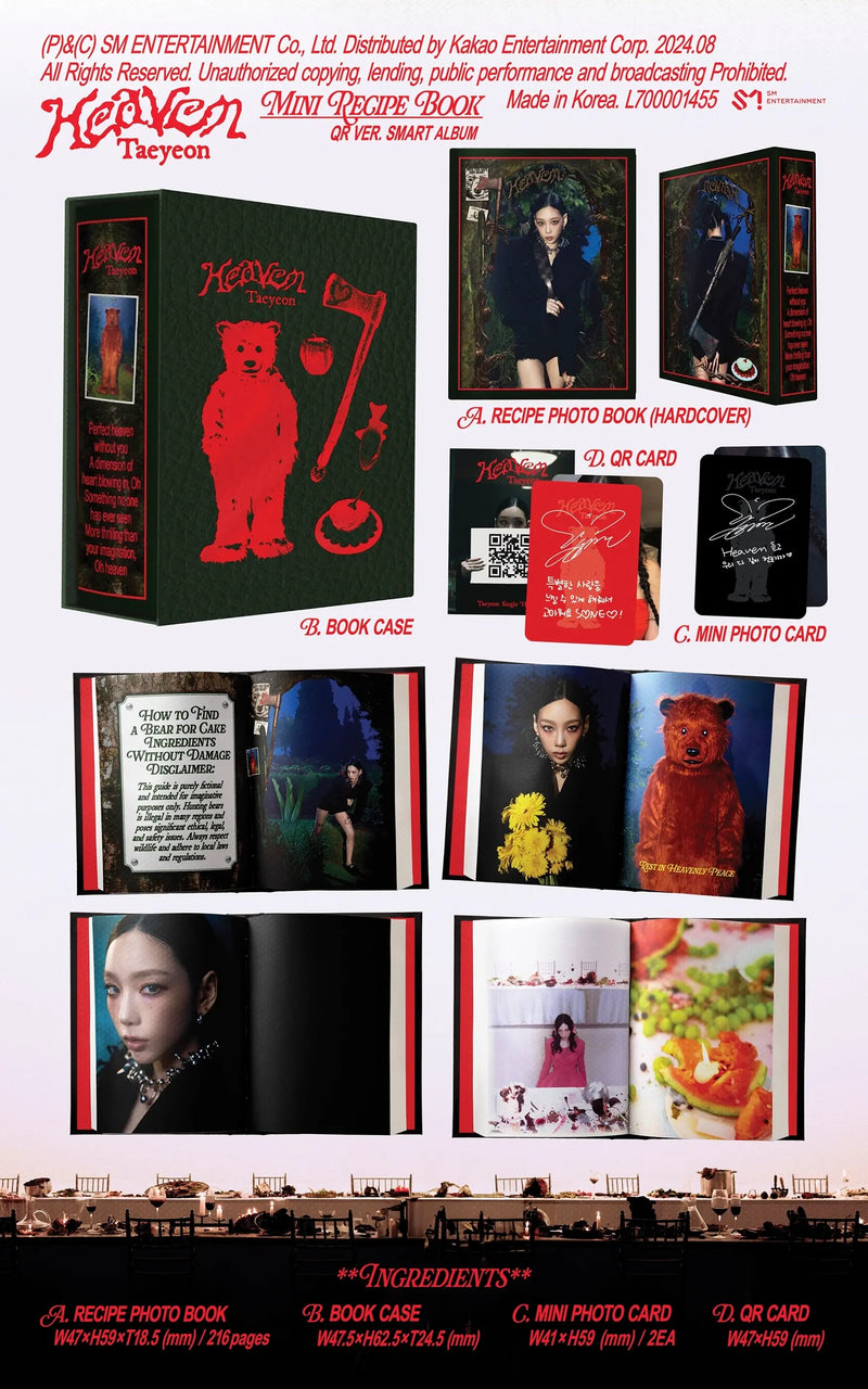 TAEYEON - SINGLE ALBUM - HEAVEN (MINI RECIPE BOOK VER.)