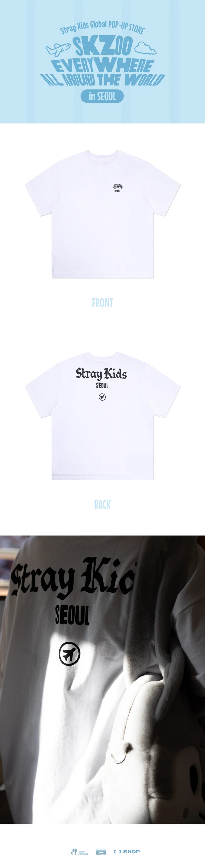 (RELEASE DATE: SEPT-OCT) STRAY KIDS - SKZOO EVERYWHERE ALL AROUND IN SEOUL OFFICIAL MD T-SHIRT SEOUL VER