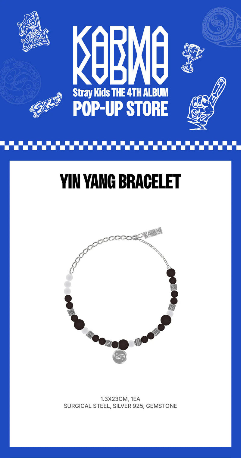 (PREORDER) STRAY KIDS - KARMA POP UP STORE - OFFICIAL MD - YINYANG BRACELET