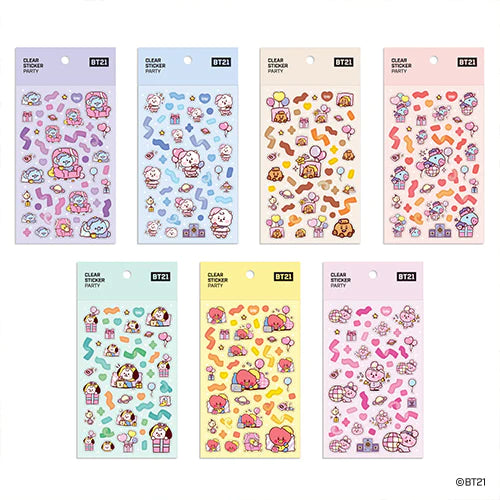 BT21 - MININI - CLEAR STICKER - PARTY