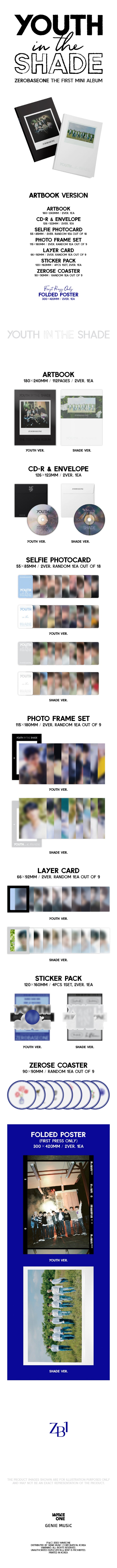 ZEROBASEONE - 1ST MINI ALBUM - YOUTH IN THE SHADE — Oh Seoul Happy