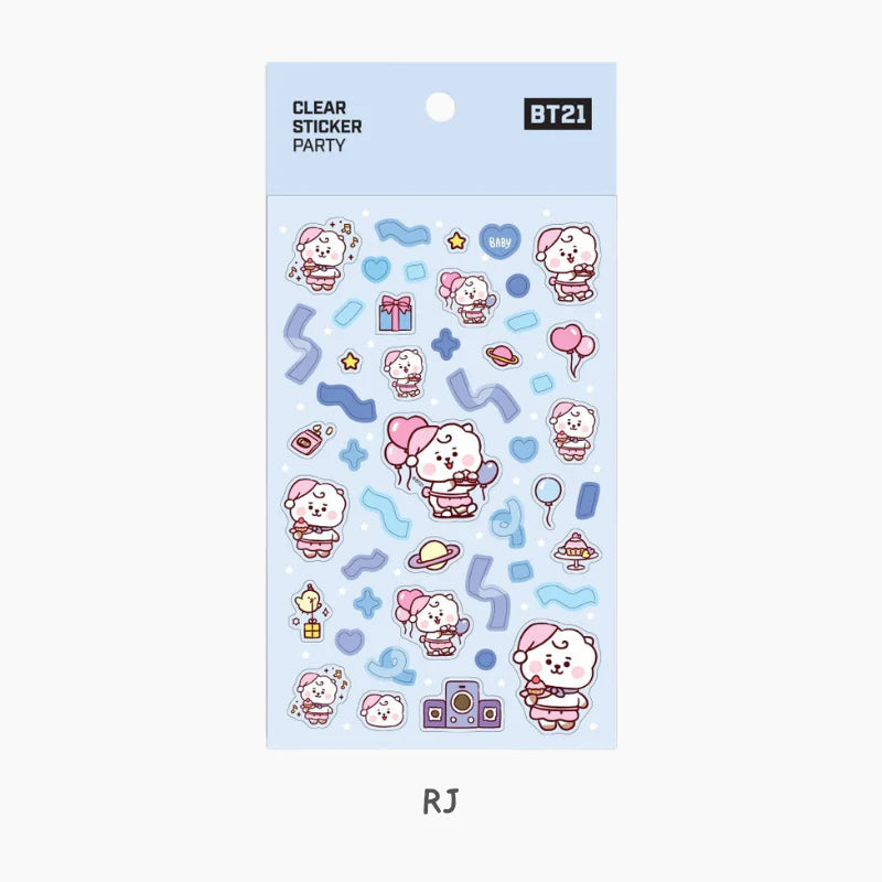 BT21 - MININI - CLEAR STICKER - PARTY