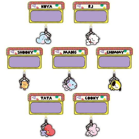 BT21 - MININI - ACRYLIC NAME PIN BADGE WITH STICKER