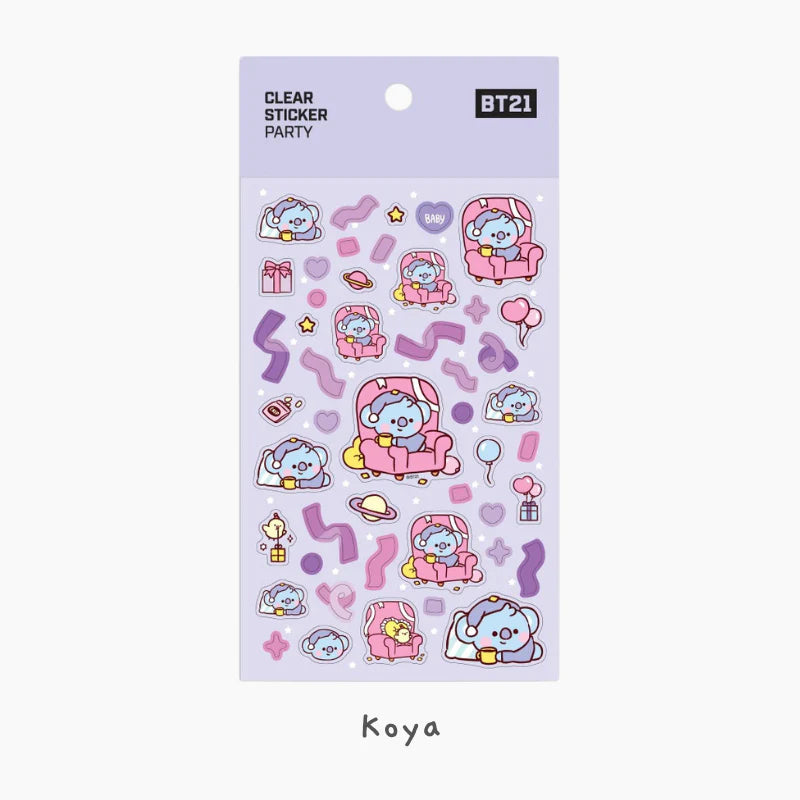 BT21 - MININI - CLEAR STICKER - PARTY