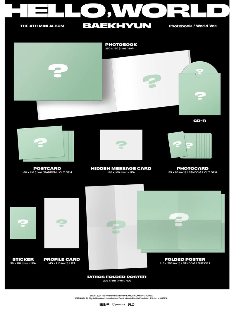 EXO - BAEKHYUN - 4TH MINI ALBUM - HELLO, WORLD (PHOTOBOOK VER.)