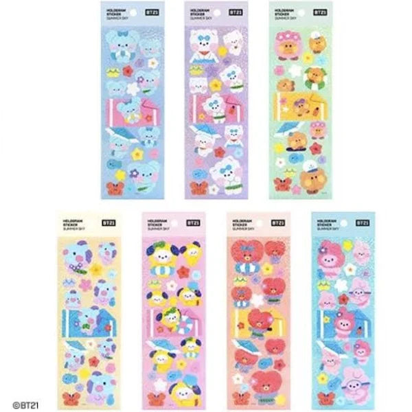 BT21 - MININI - HOLOGRAM STICKER - SUMMER SKY