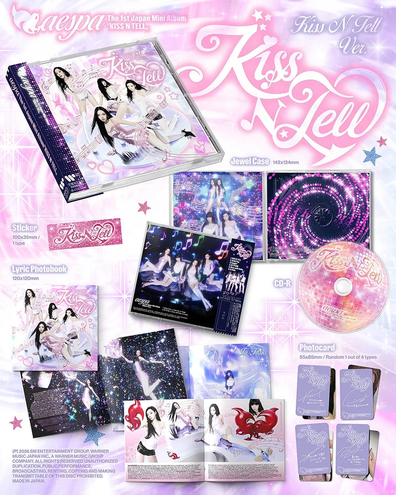 AESPA - JAPAN 1ST MINI ALBUM - KISS N TELL (KISS N TELL VER.)