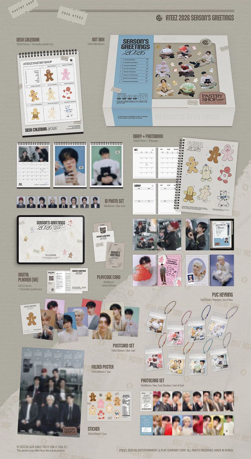 (PREORDER) ATEEZ - 2026 SEASON'S GREETINGS - PASTRY SHOP + 1 POB