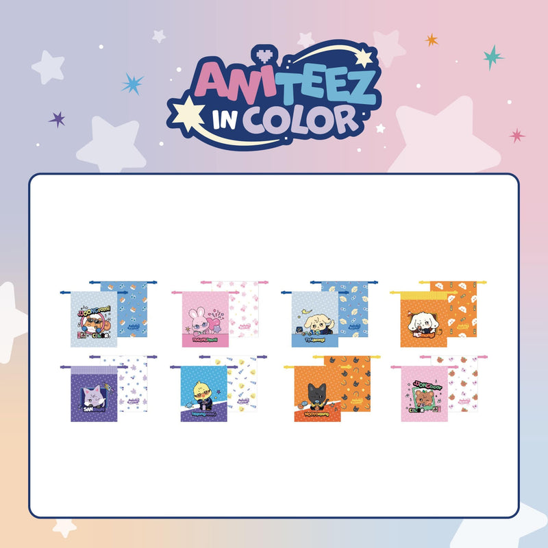 (PREORDER)  ATEEZ - ANITEEZ IN COLOR POP UP OFFICIAL MD ANITEEZ COLOR POUCH (RANDOM) - Oh Seoul Happy Kpop Shop