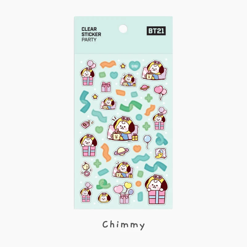 BT21 - MININI - CLEAR STICKER - PARTY