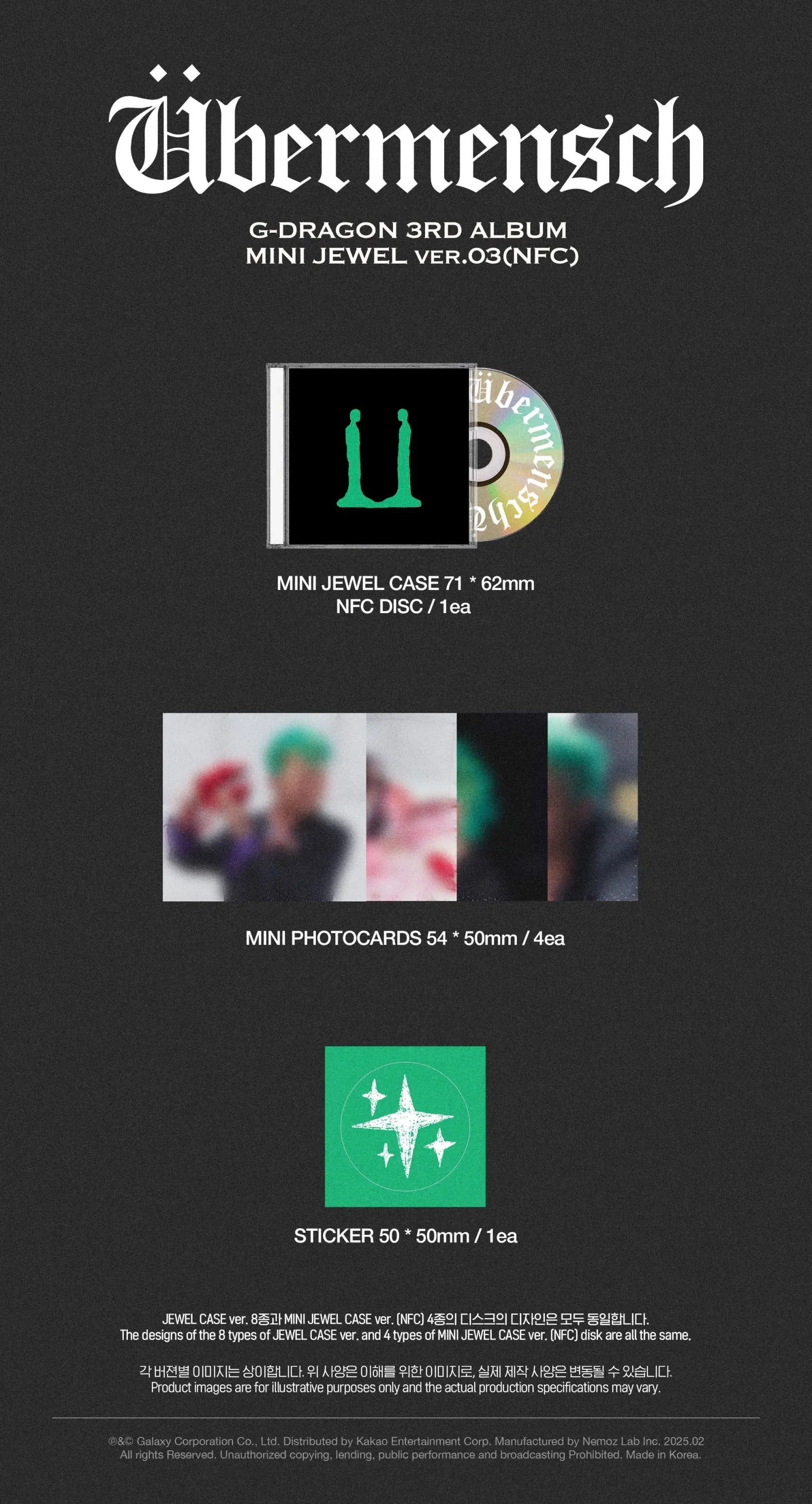 G-DRAGON - 3RD ALBUM - ÜBERMENSCH (MINI JEWEL CASE VER.) — Oh