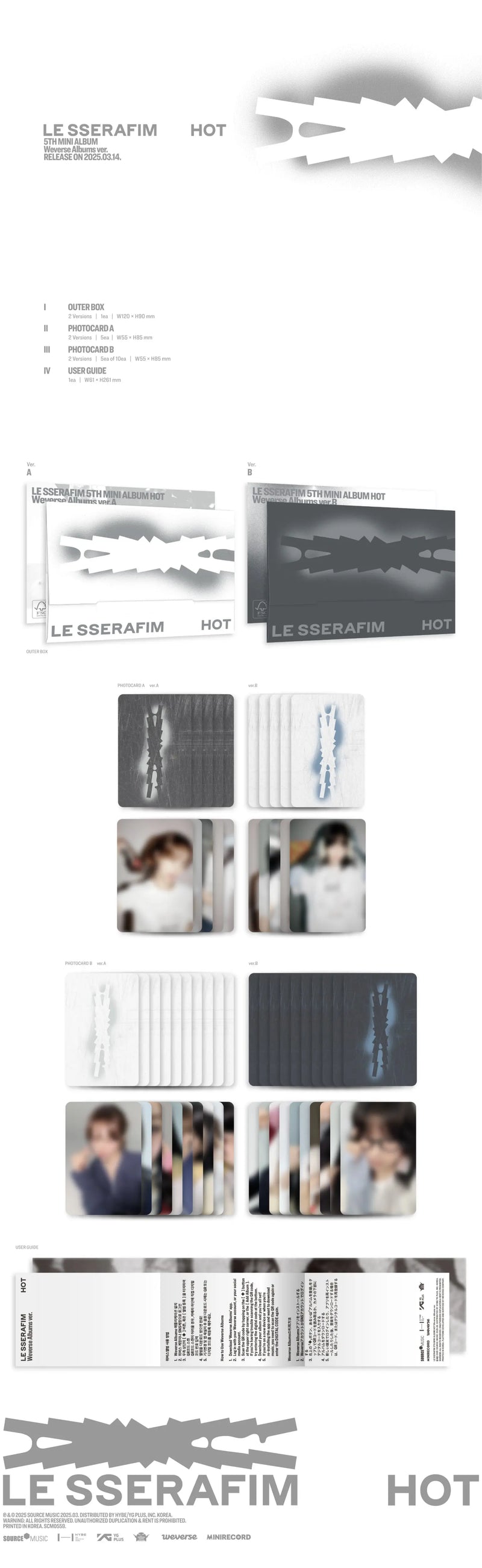LE SSERAFIM - 5TH MINI ALBUM - HOT (WEVERSE ALBUM VER)