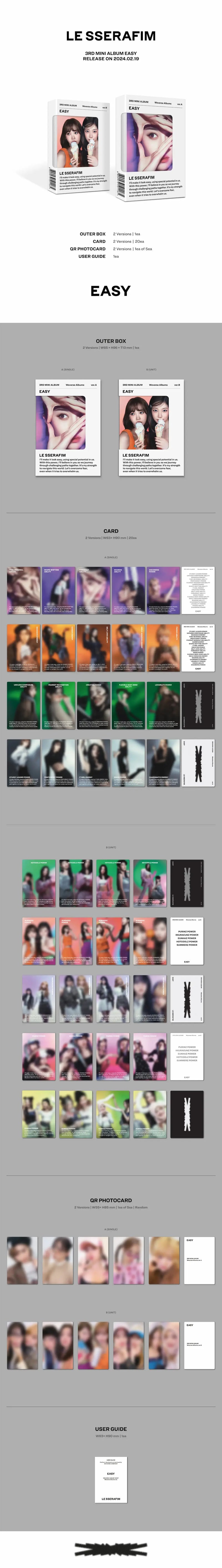 LE SSERAFIM - 3RD MINI ALBUM - EASY (WEVERSE ALBUM VER.)