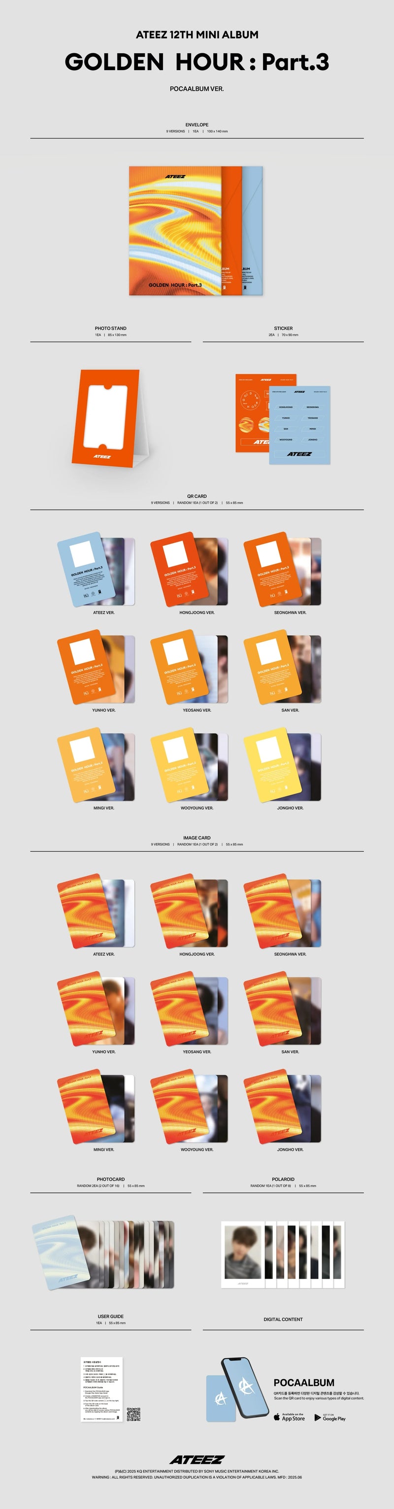 ATEEZ - 12TH MINI ALBUM - GOLDEN HOUR : PART. 3 (POCA ALBUM)