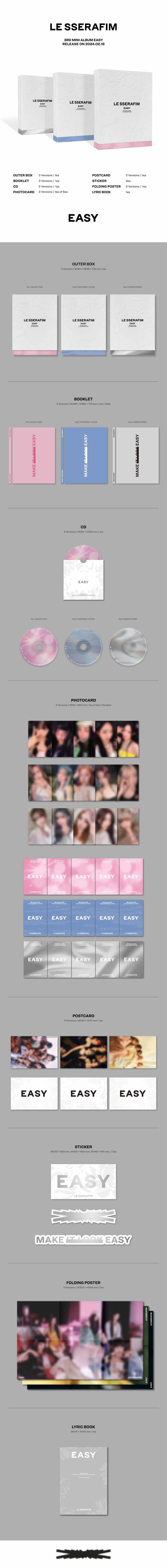 LE SSERAFIM - 3RD MINI ALBUM - EASY