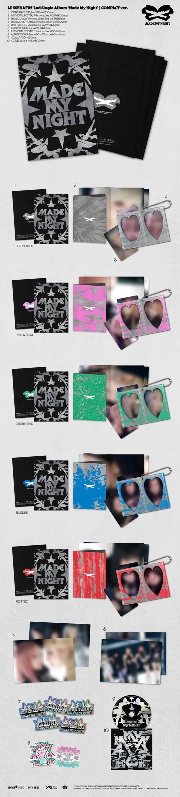 (PREORDER) LE SSERAFIM - 2ND SINGLE ALBUM - MADE MY NIGHT CHEMICAL NIGHT (COMPACT VER.)
