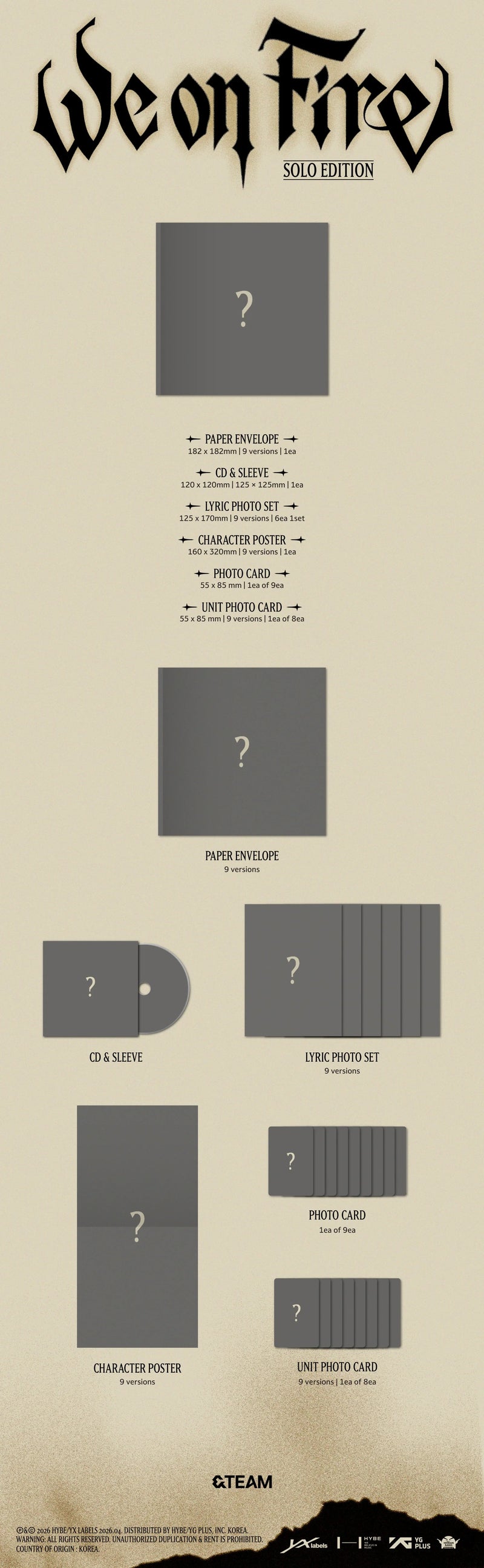 &TEAM - 3RD EP ALBUM - WE ON FIRE (SOLO EDITION)