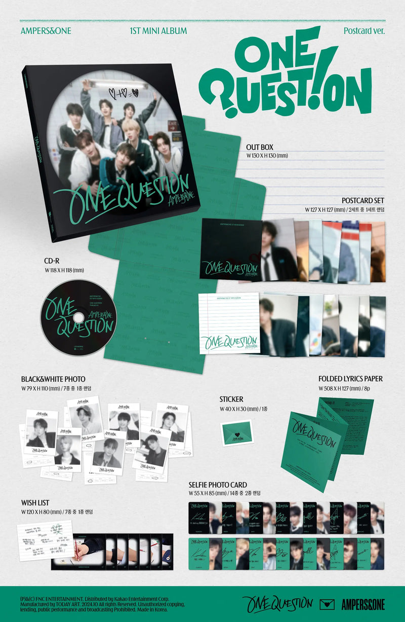 AMPERS&ONE - 1ST MINI ALBUM - ONE QUESTION (POSTCARD VER.)